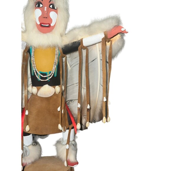 Hopi Native American Indian Eagle Dancer Kachina Doll Signed Navajo Hand Carved - Picture 10 of 13